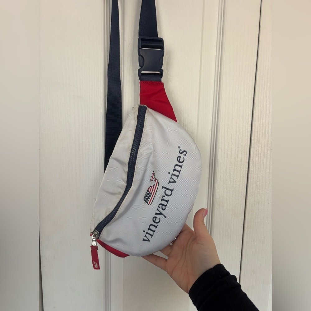 Vineyard Vines Red & White Logo Belt Bag